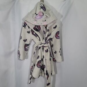 5/$30 PEKKLE Unicorn Fleece Robe with Hood Warm Soft